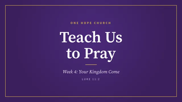 Series graphic, widescreen slide: Teach Us to Pray